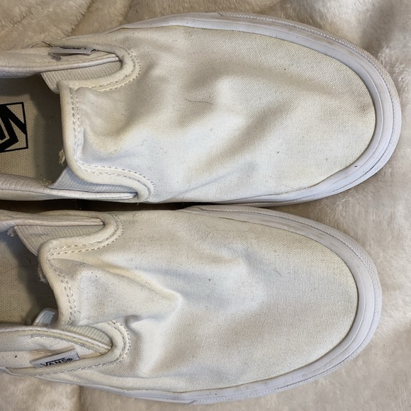 Vans White Slip Ons - Picture 2 of 6